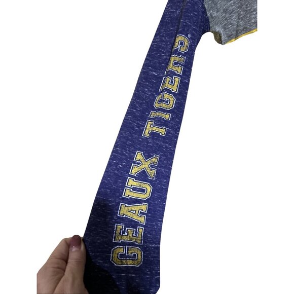 LSU Tigers Women’s Colosseum Color Blocked Tee NCAA M Team Colors NEW - Picture 4 of 10